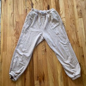 Tan Zara cotton sweat pants